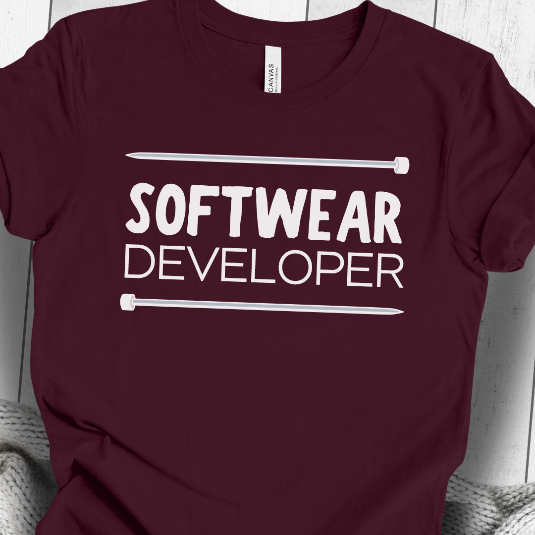 'Softwear Developer' Knitting t-shirt