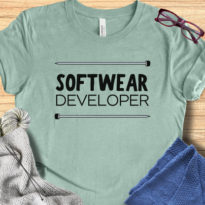 'Softwear Developer' Knitting t-shirt