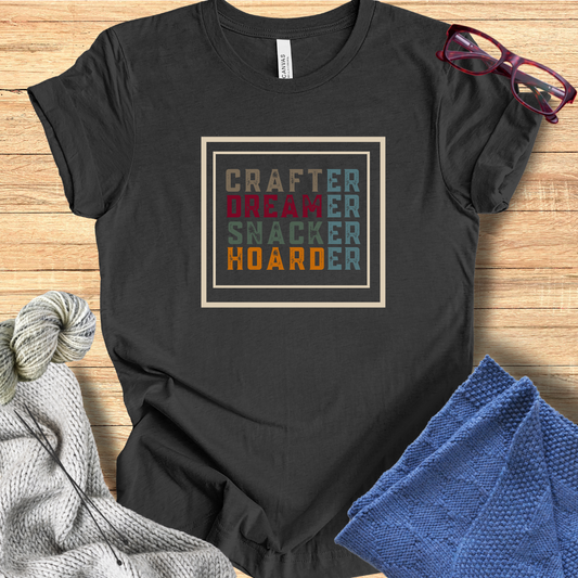 'Crafter / Dreamer' (with border) t-shirt