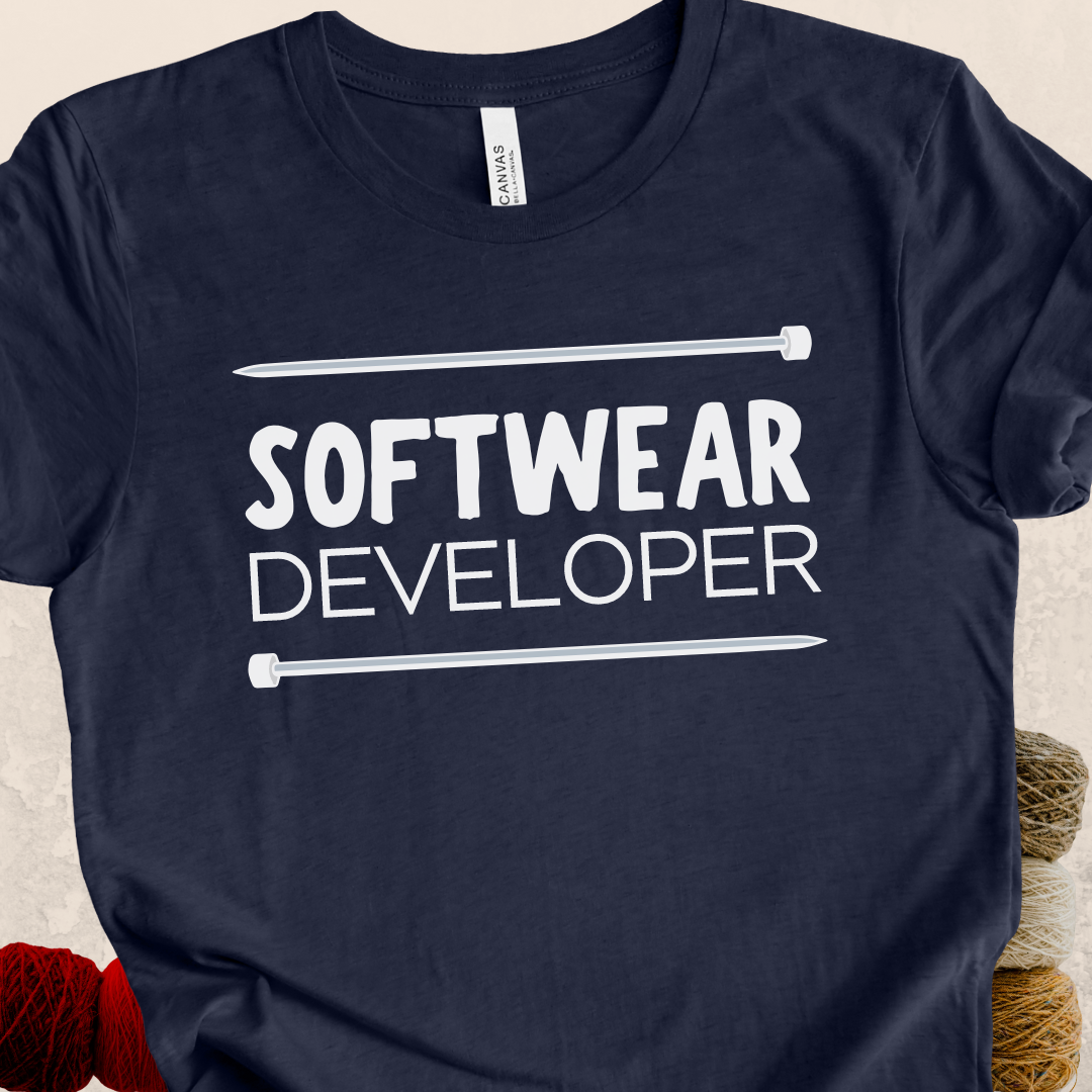 'Softwear Developer' Knitting t-shirt