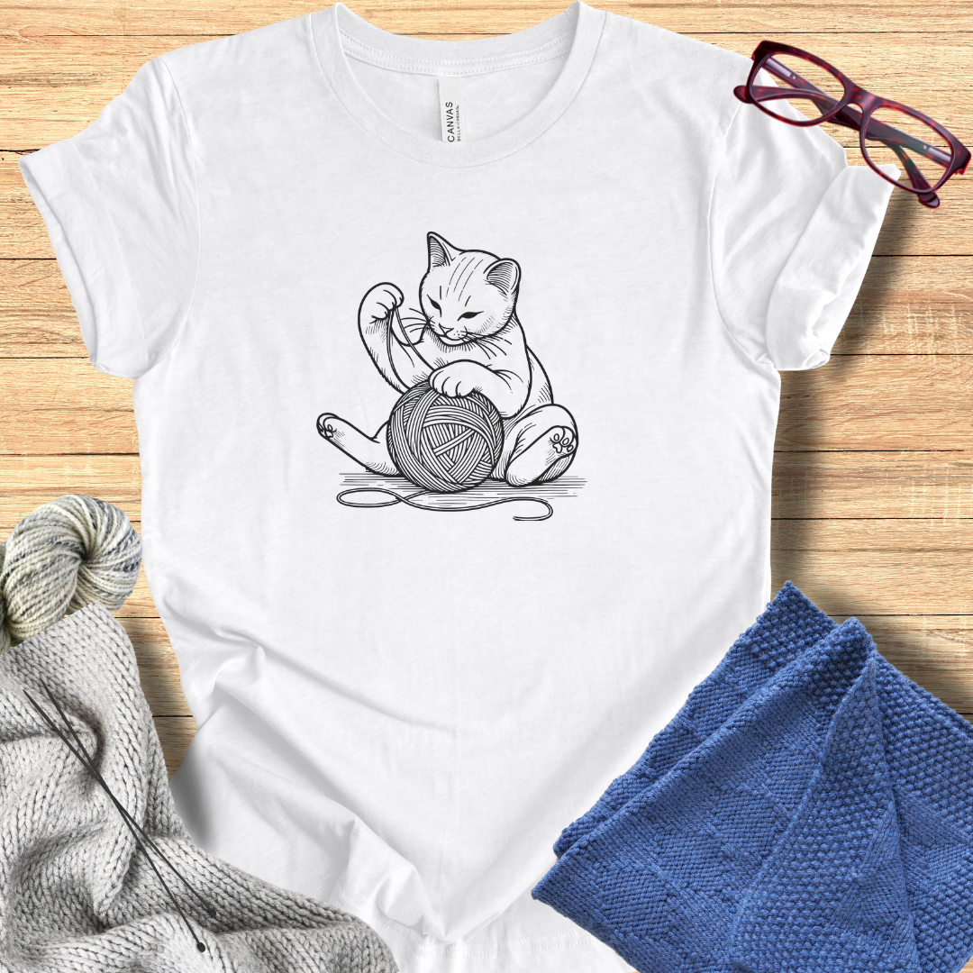 'Cat Playing with Yarn' t-shirt