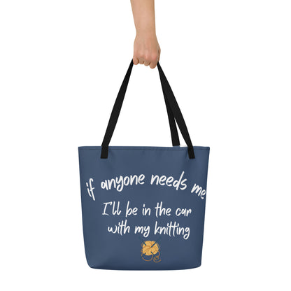 'Car Knitting' Large Tote Bag