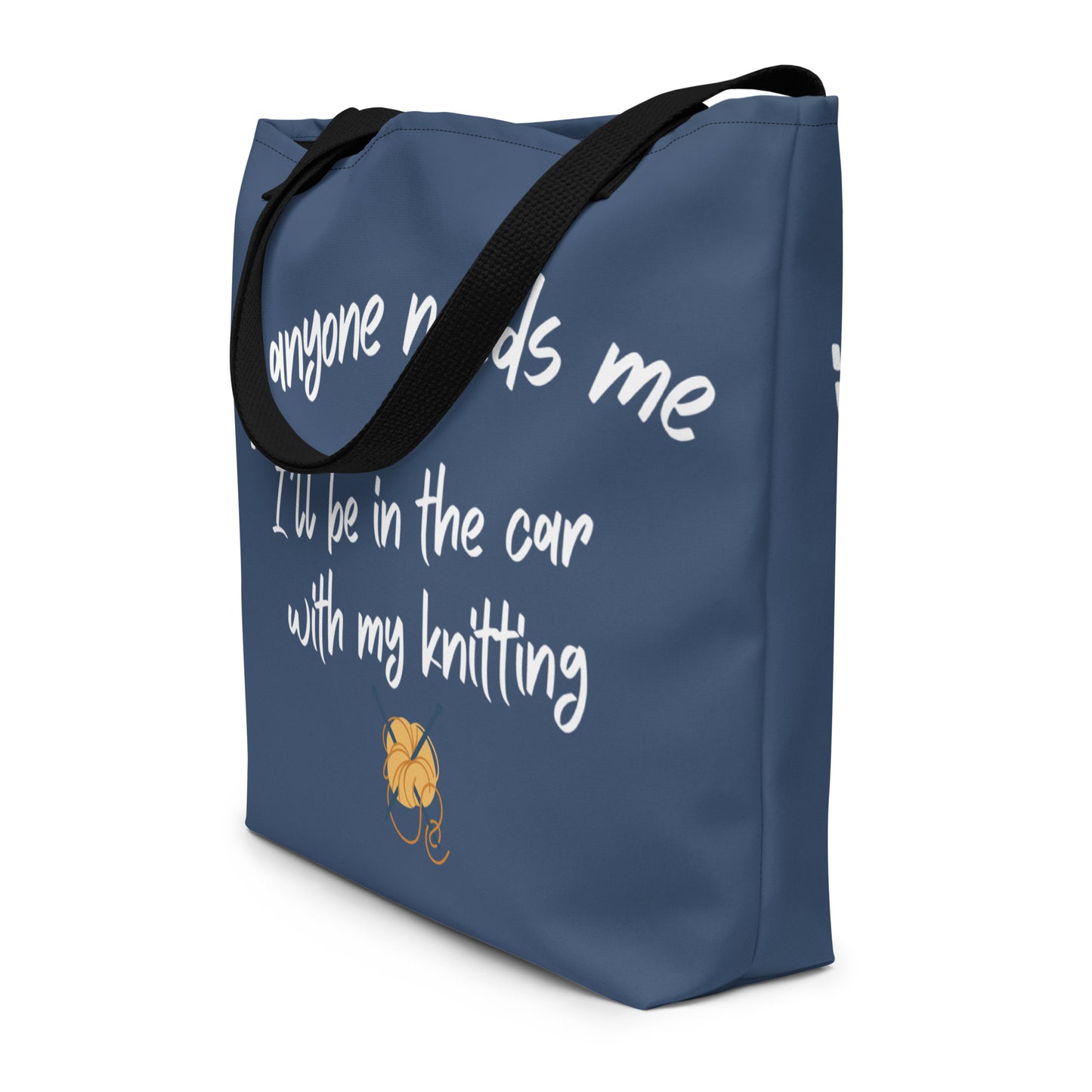 'Car Knitting' Large Tote Bag