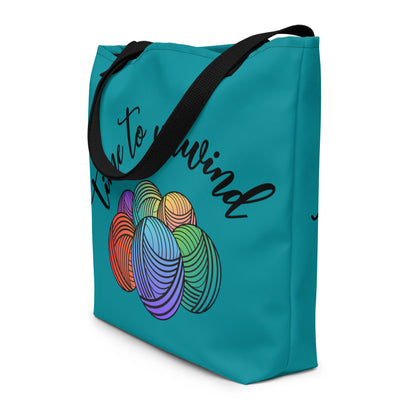 'Time to Unwind' Large Tote Bag