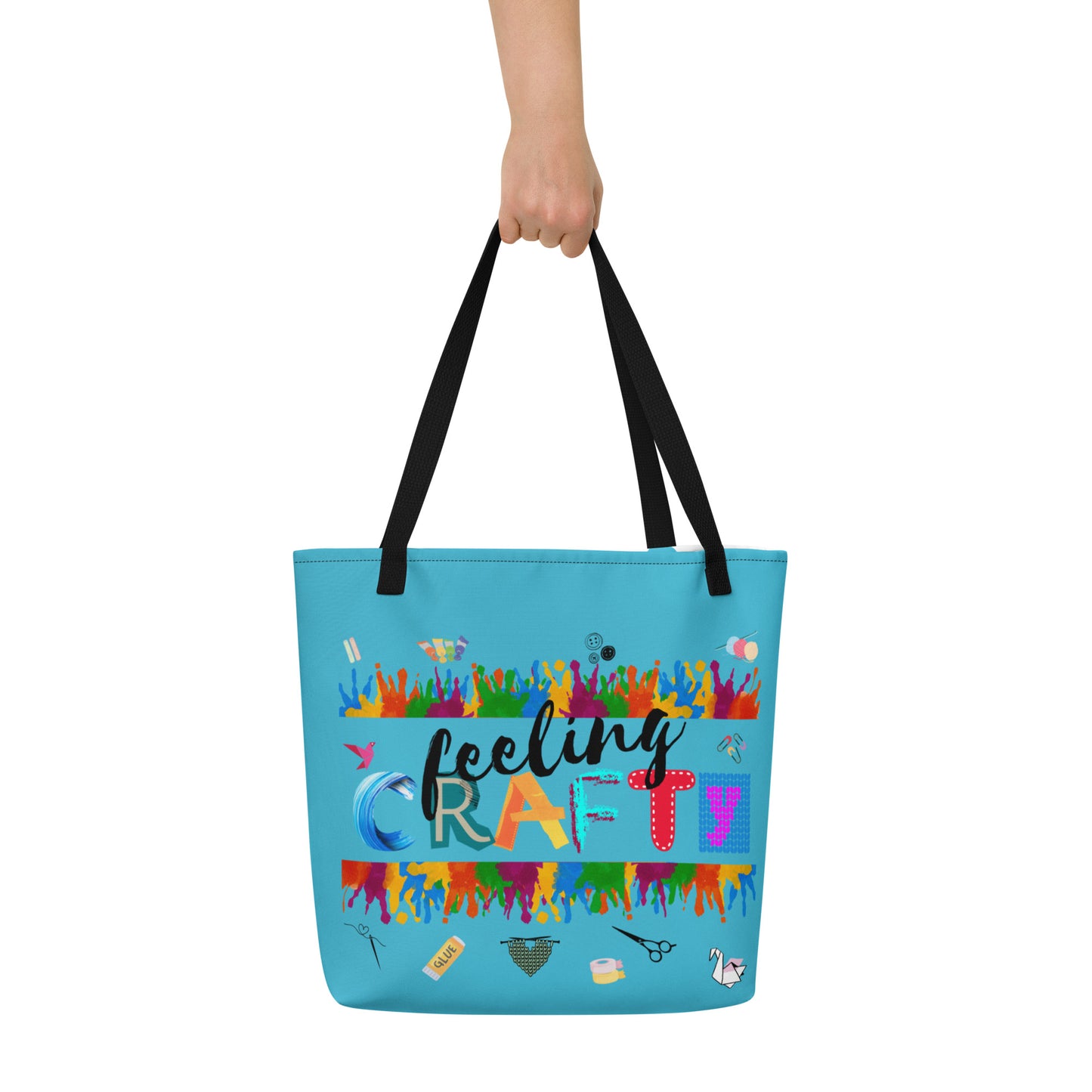 'Feeling Crafty' Large Tote Bag with pocket