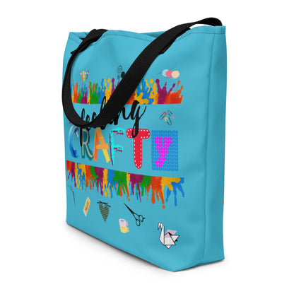 'Feeling Crafty' Large Tote Bag with pocket