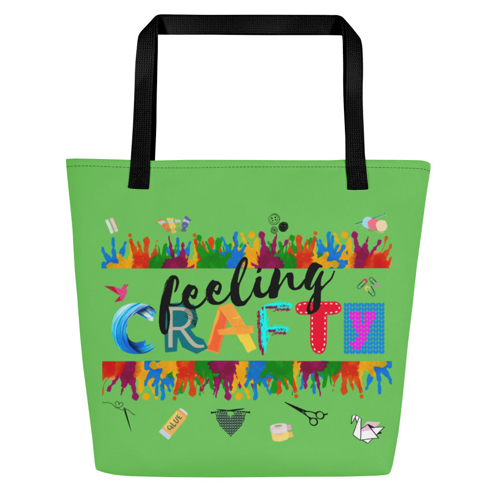 'Feeling Crafty' Large Tote Bag with pocket