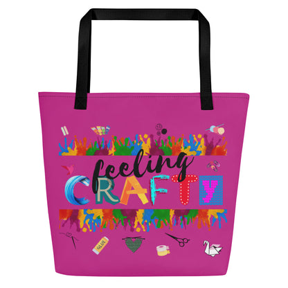 'Feeling Crafty' Large Tote Bag with pocket