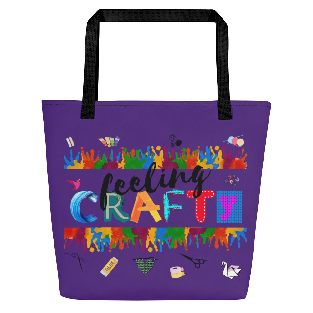 'Feeling Crafty' Large Tote Bag with pocket