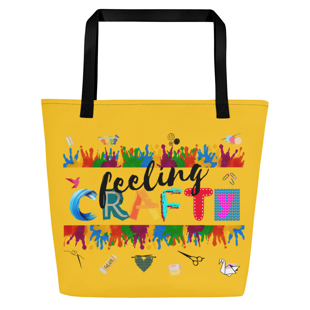 'Feeling Crafty' Large Tote Bag with pocket