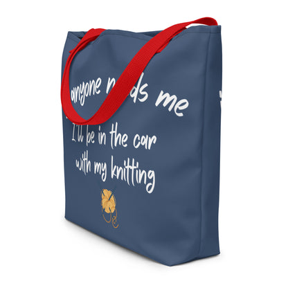 'Car Knitting' Large Tote Bag