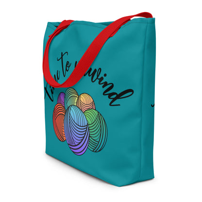 'Time to Unwind' Large Tote Bag