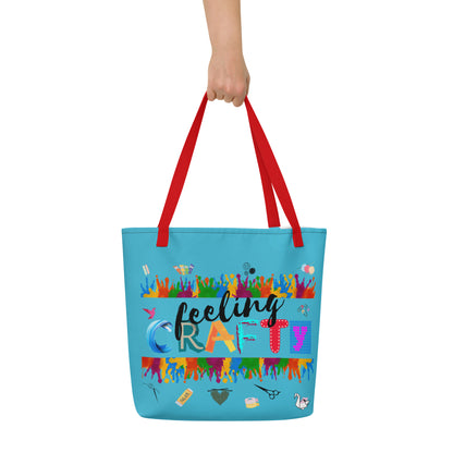 'Feeling Crafty' Large Tote Bag with pocket