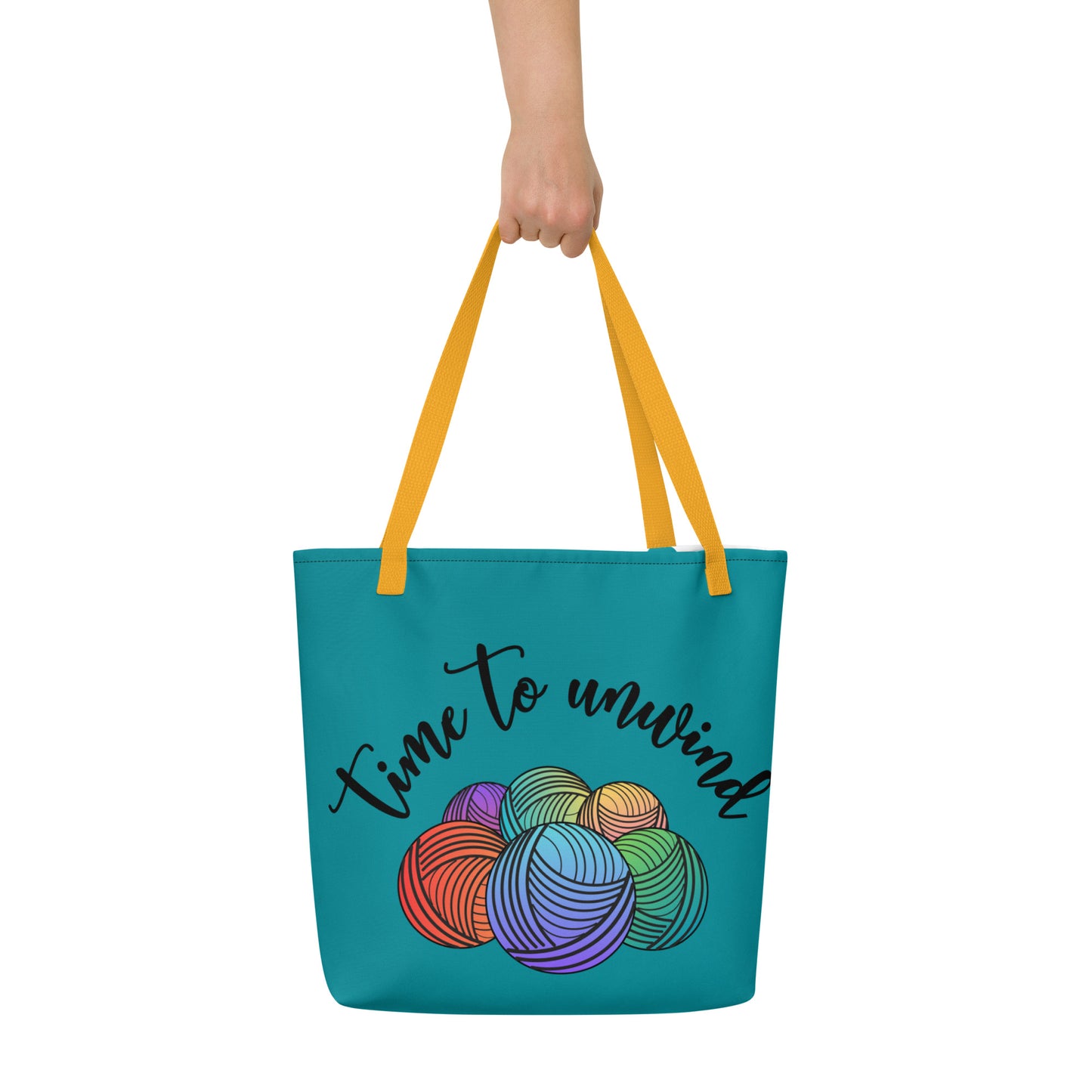 'Time to Unwind' Large Tote Bag