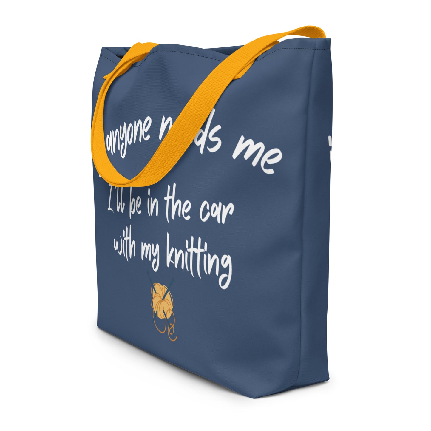 'Car Knitting' Large Tote Bag