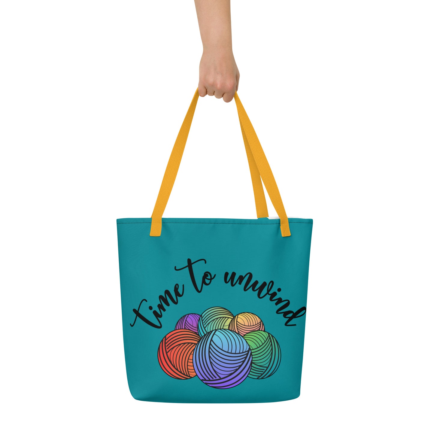 'Time to Unwind' Large Tote Bag