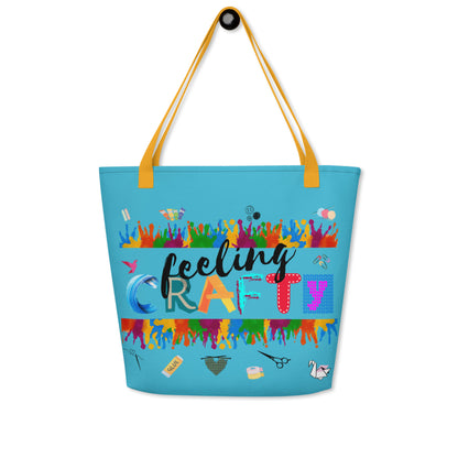 'Feeling Crafty' Large Tote Bag with pocket