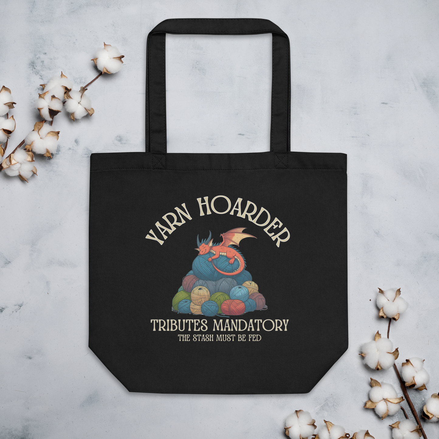 'Yarn Hoarder Dragon' Eco Tote Bag