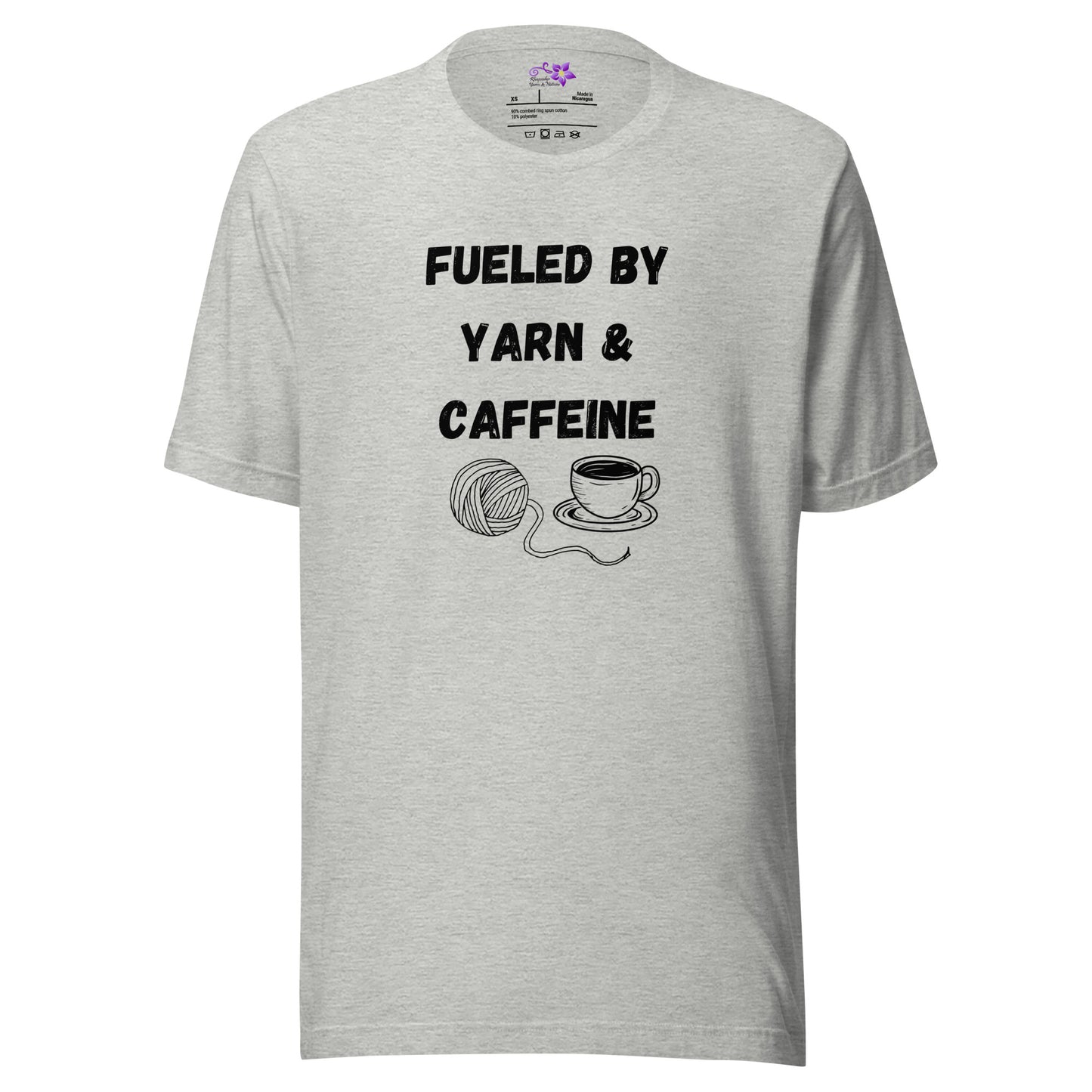 'Fueled by Yarn and Caffeine' Crew Neck T-Shirt