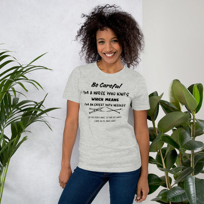 'Nurse Who Knits' Crew Neck T-Shirt