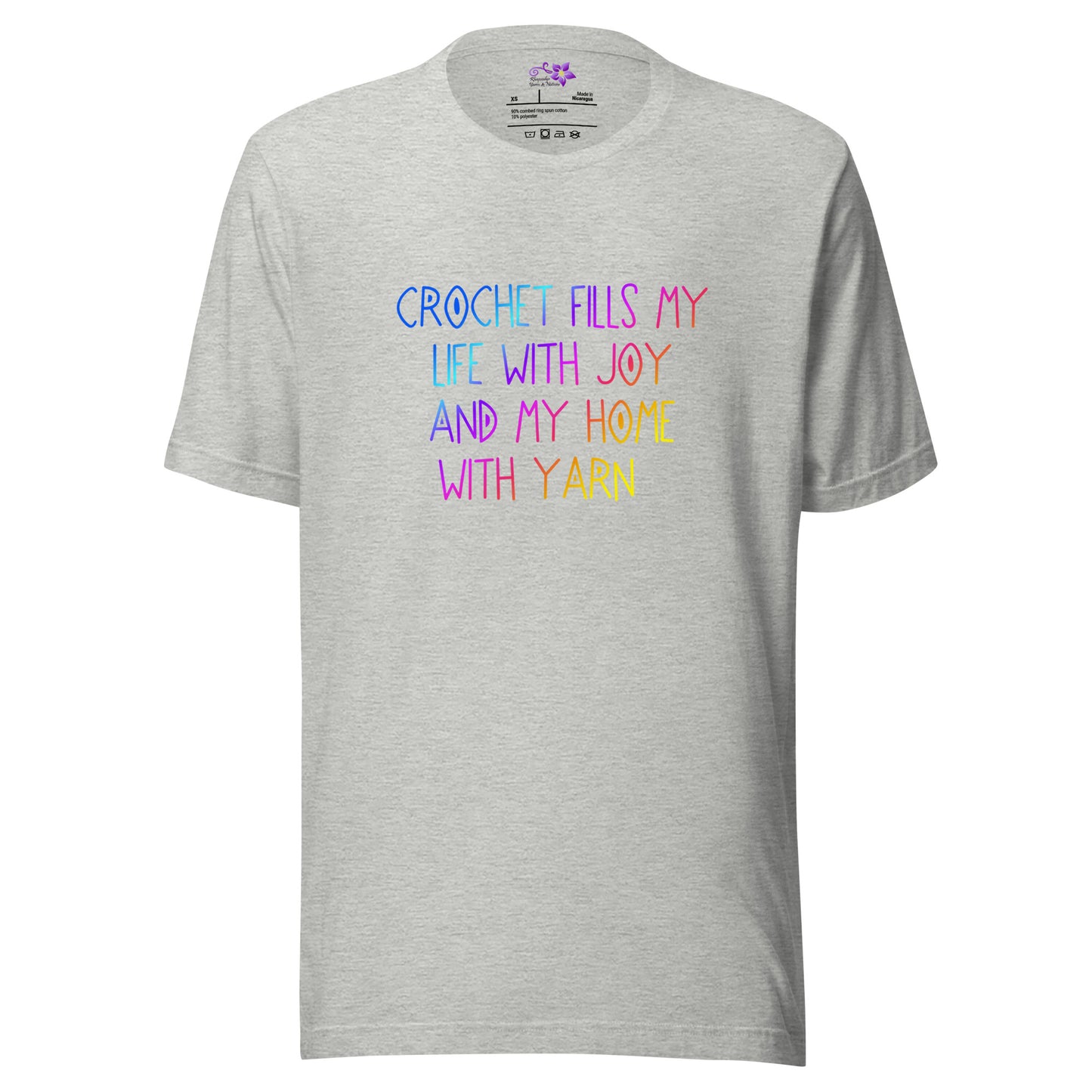 'Crochet fills my Life (swirl font)' Crew Neck T-Shirt