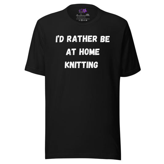 'Rather Be Knitting' Crew Neck  T-Shirt