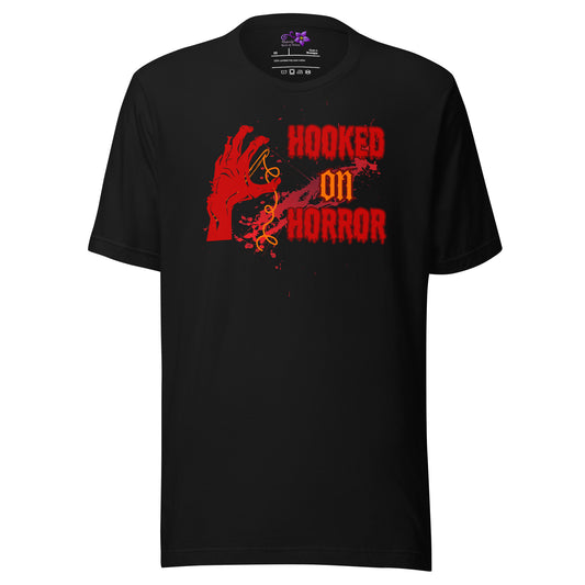 'Hooked on horror' Crew Neck T-Shirt