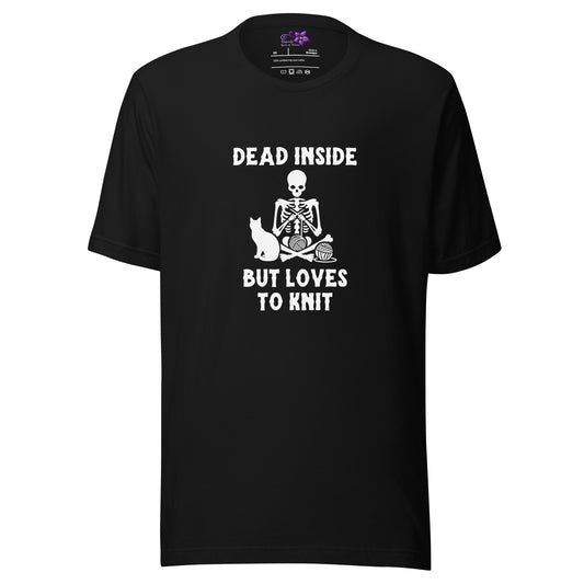 'Dead Inside but loves to knit' Crew Neck T-Shirt