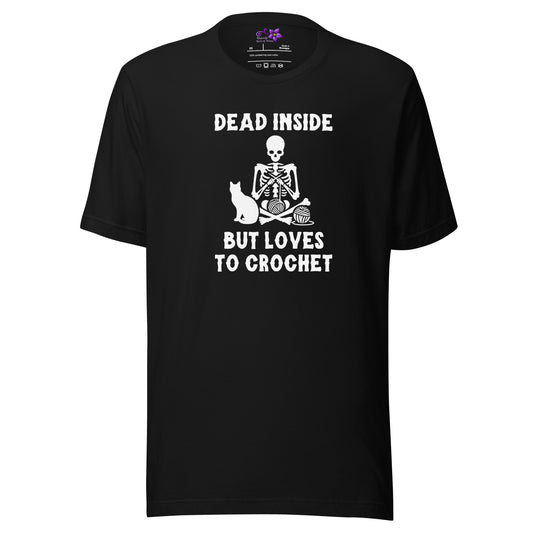 'Dead Inside but loves to Crochet' Crew Neck T-Shirt