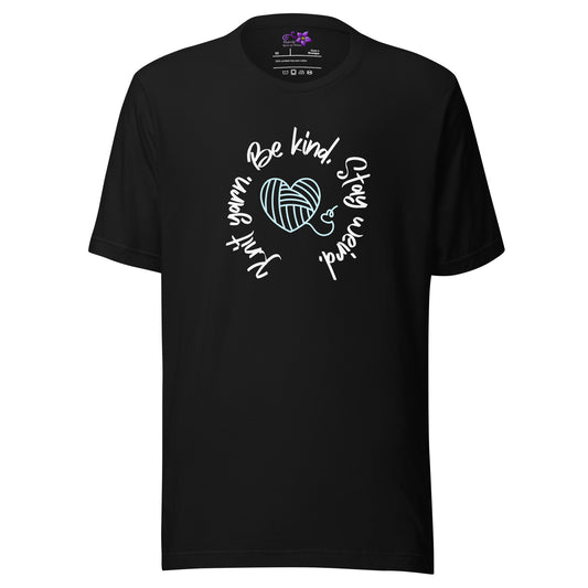 'Knit Yarn, Be Kind, Stay Weird. Circle' Crew Neck T-Shirt