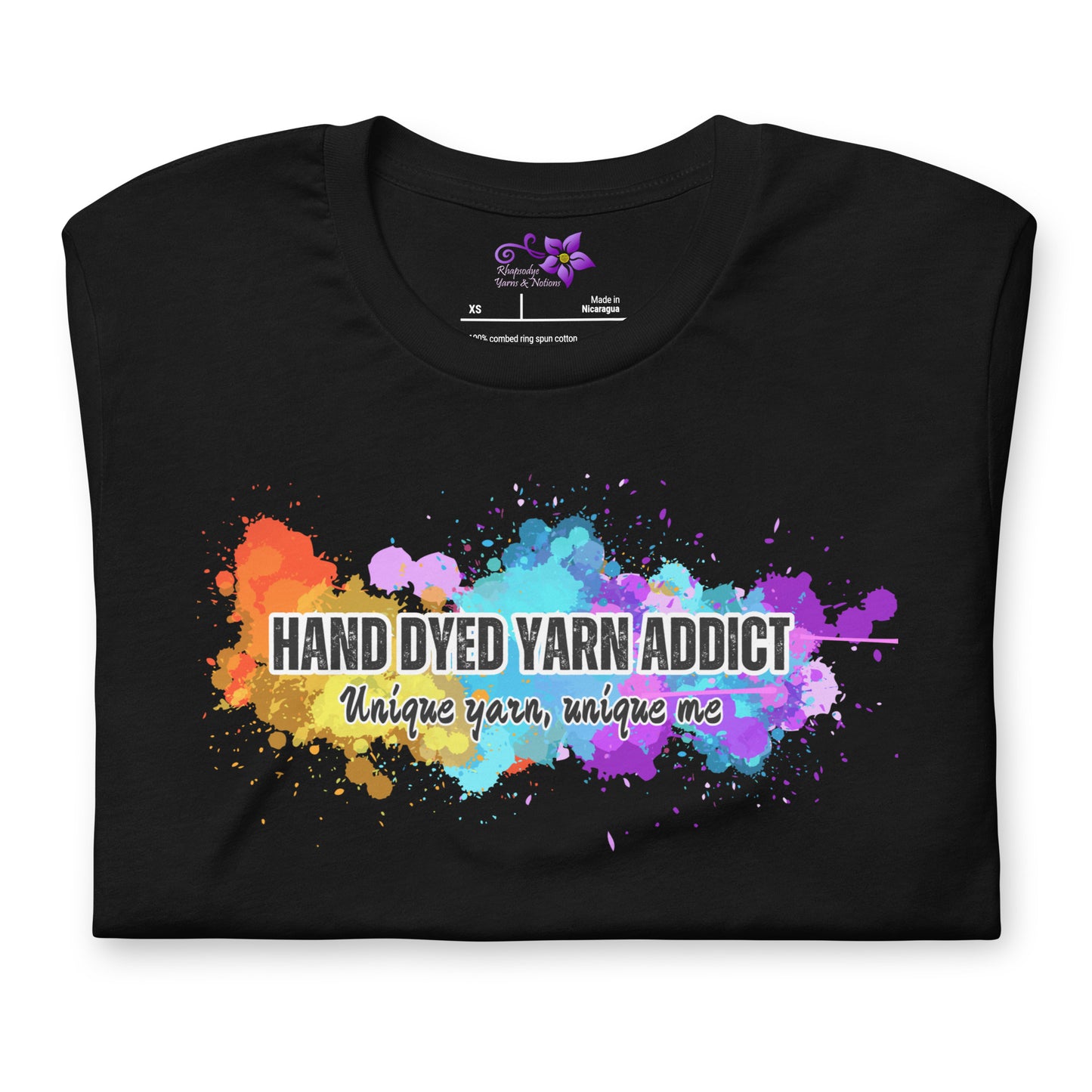 'Hand Dyed Yarn Addict' Crew Neck T-Shirt