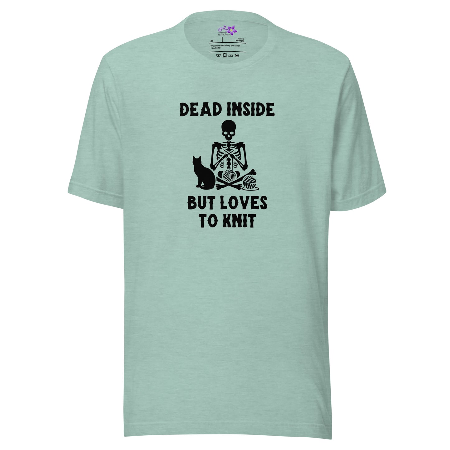 'Dead Inside but loves to knit' Crew Neck T-Shirt