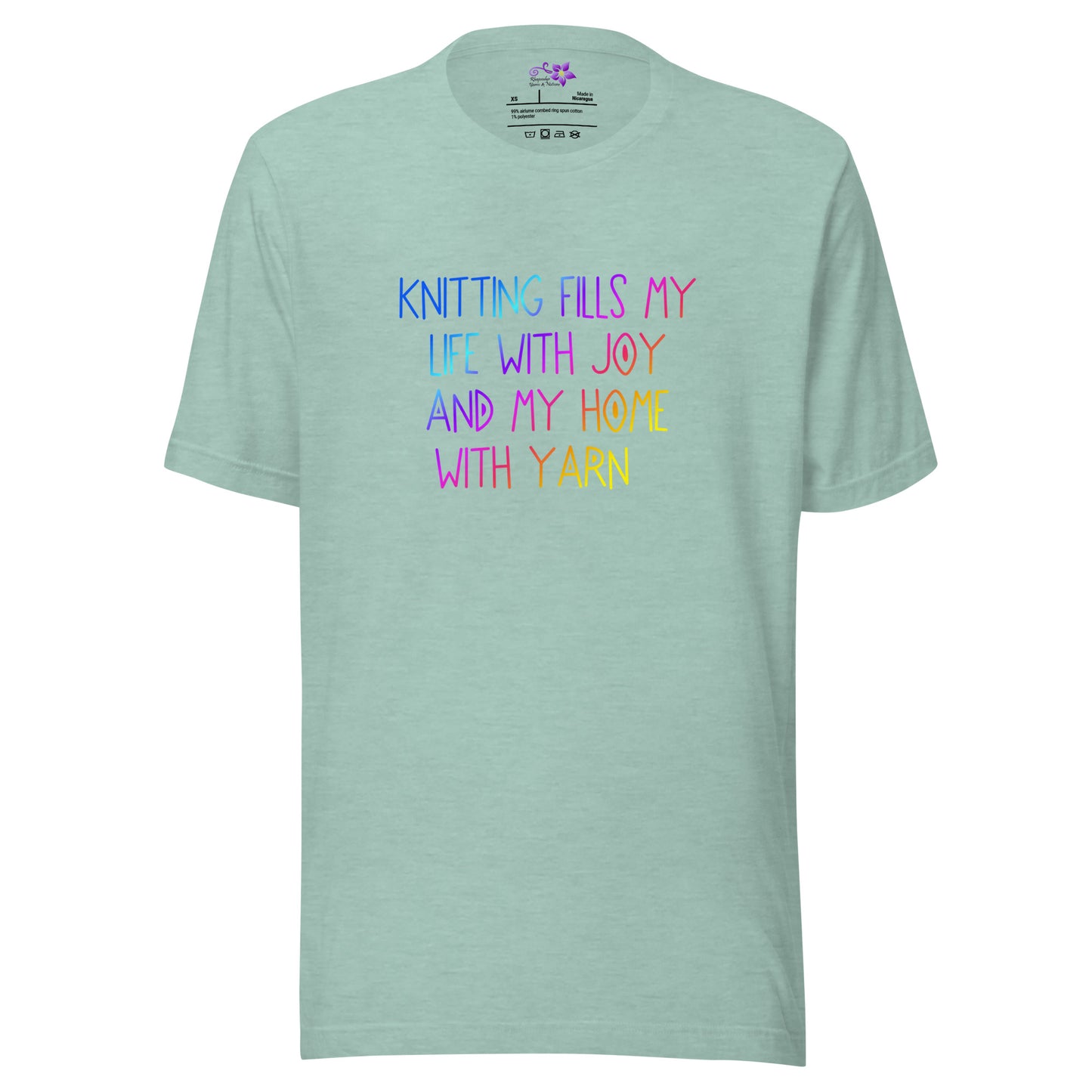 'Knitting fills my Life (swirl font)' Crew Neck T-Shirt