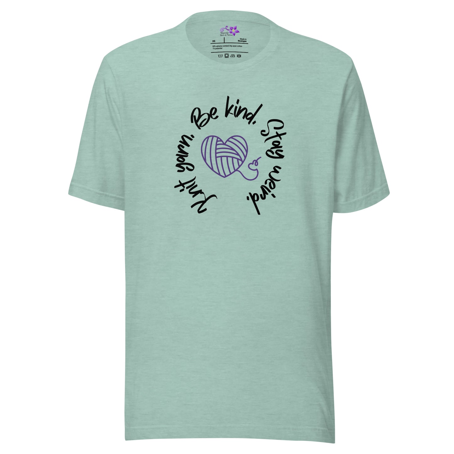 'Knit Yarn, Be Kind, Stay Weird. Circle' Crew Neck T-Shirt