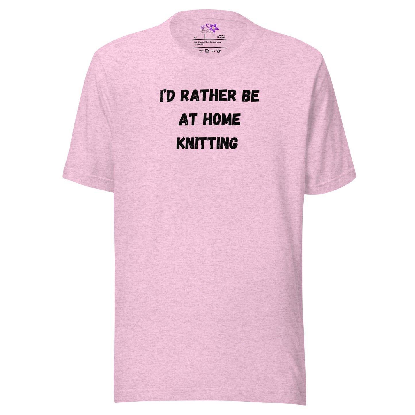 'Rather Be Knitting' Crew Neck  T-Shirt