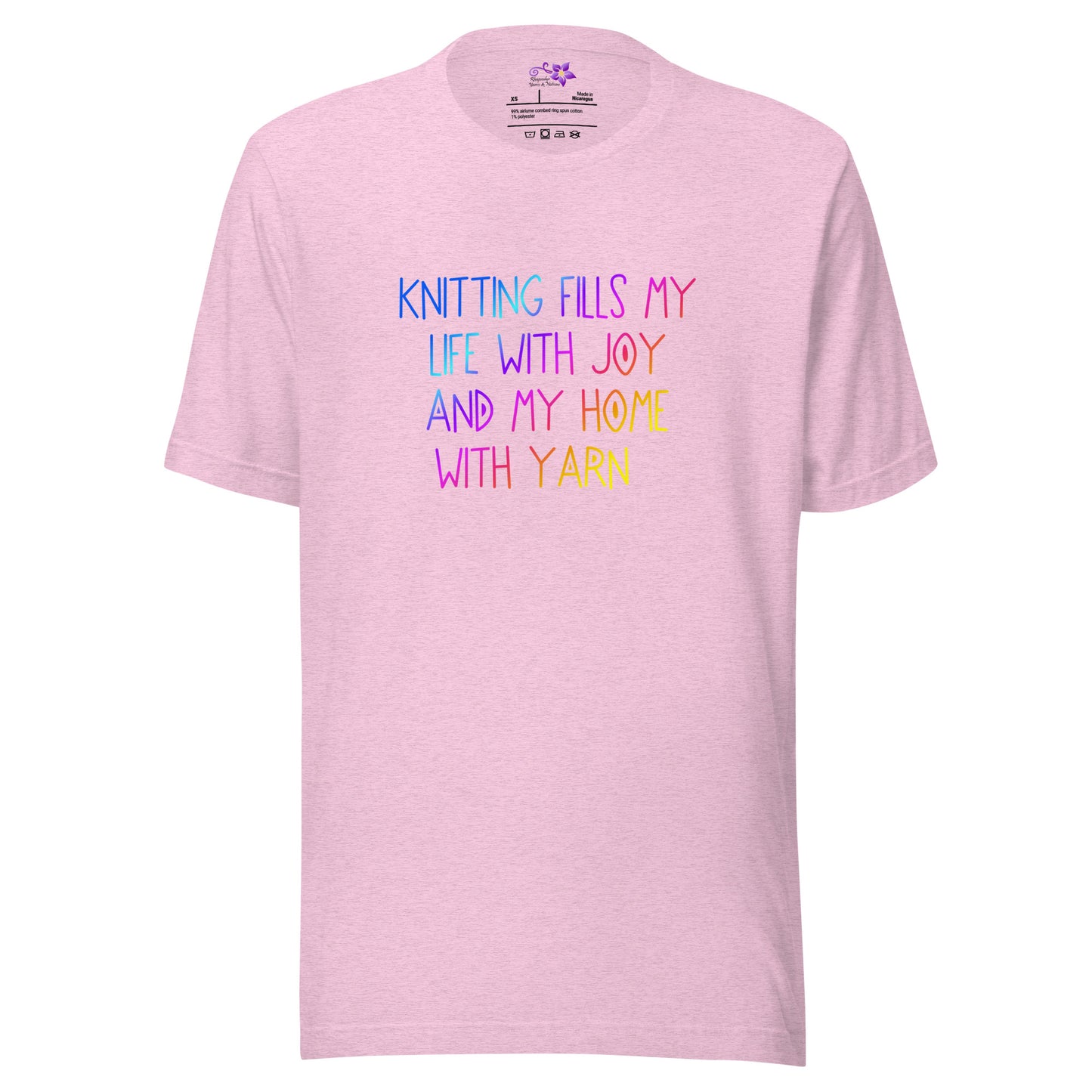 'Knitting fills my Life (swirl font)' Crew Neck T-Shirt