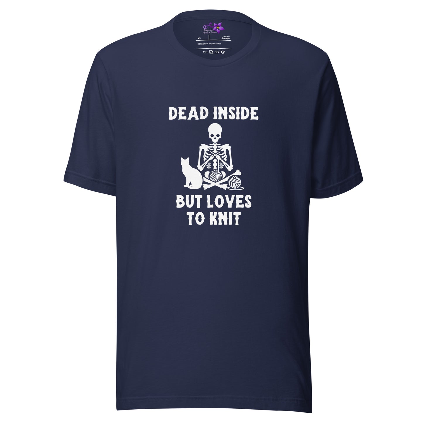 'Dead Inside but loves to knit' Crew Neck T-Shirt