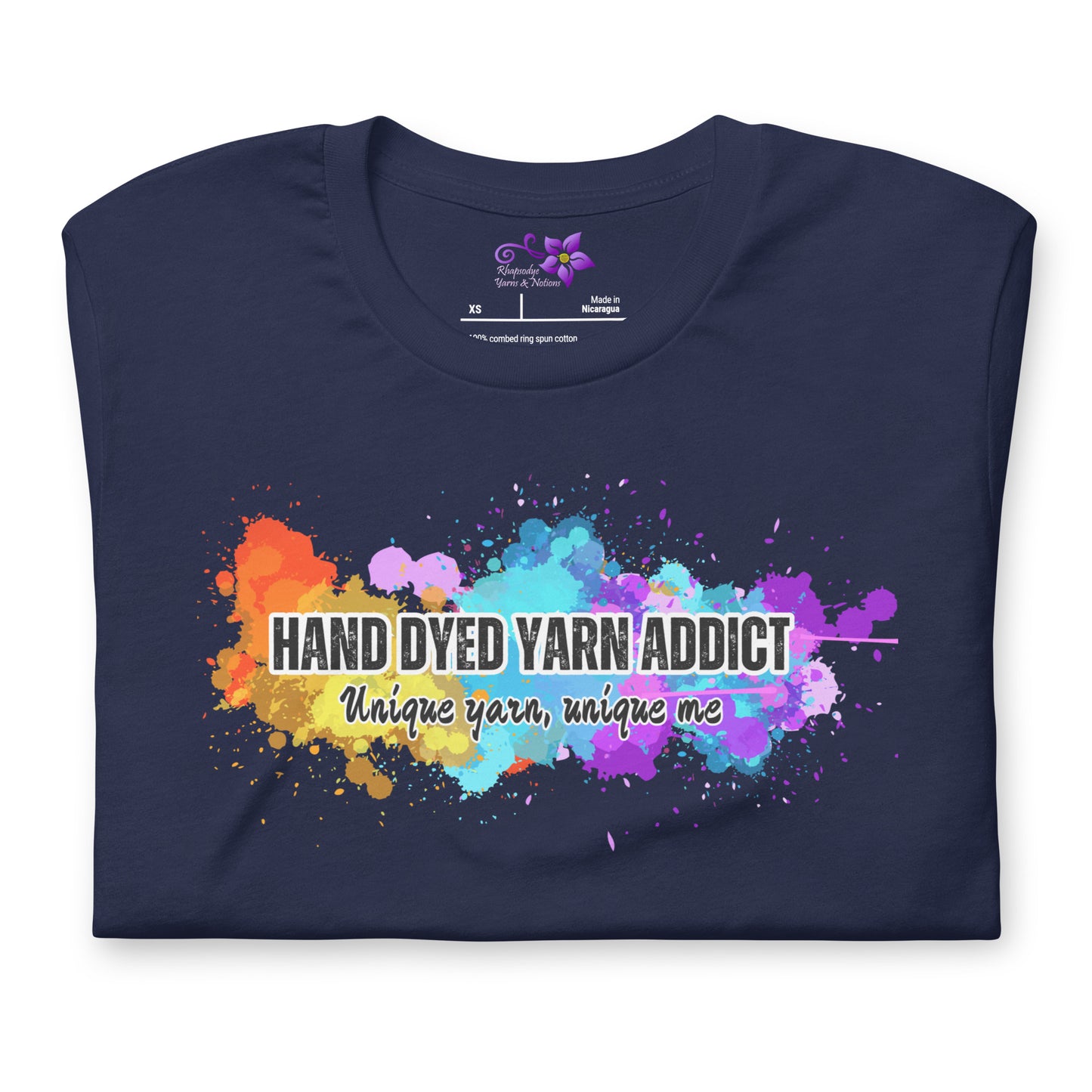 'Hand Dyed Yarn Addict' Crew Neck T-Shirt