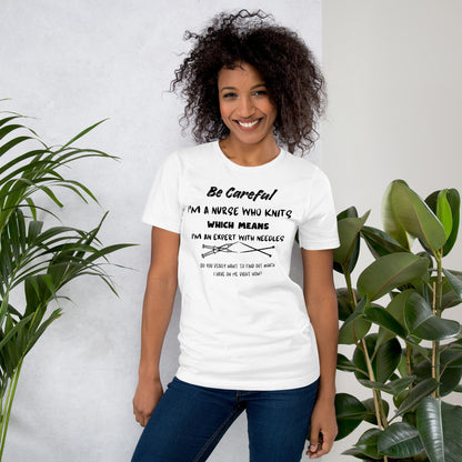 'Nurse Who Knits' Crew Neck T-Shirt