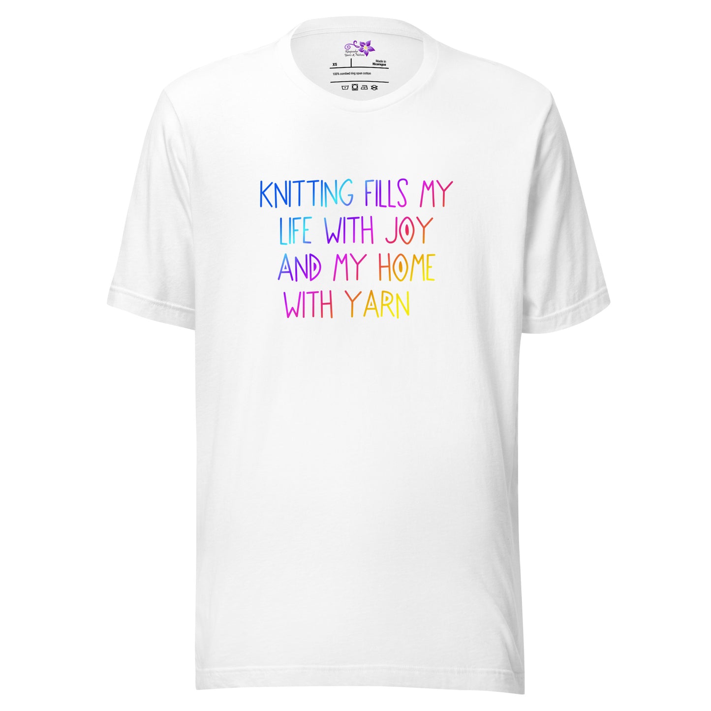 'Knitting fills my Life (swirl font)' Crew Neck T-Shirt