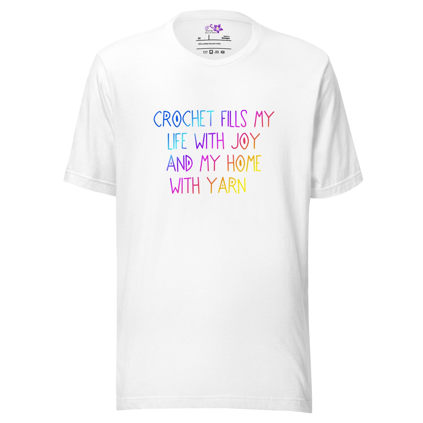 'Crochet fills my Life (swirl font)' Crew Neck T-Shirt