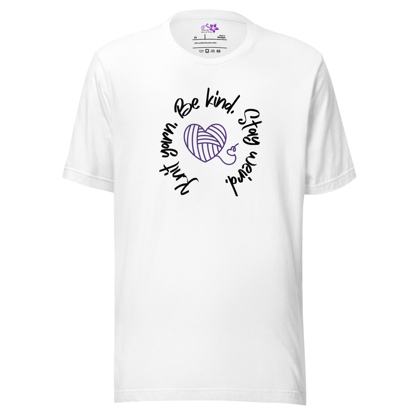 'Knit Yarn, Be Kind, Stay Weird. Circle' Crew Neck T-Shirt