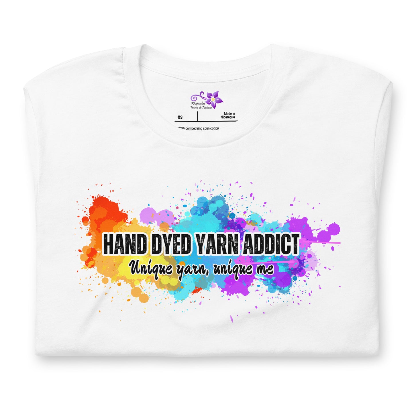 'Hand Dyed Yarn Addict' Crew Neck T-Shirt