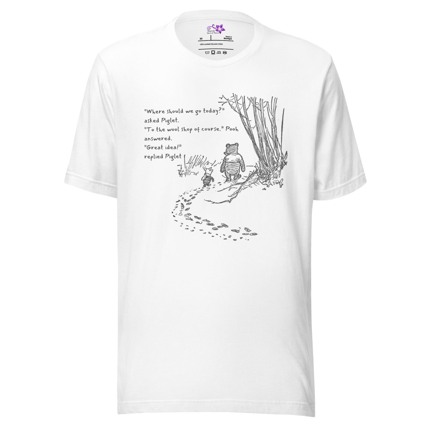 'Pooh and Piglet Go to the Wool Shop' Crew Neck T-Shirt