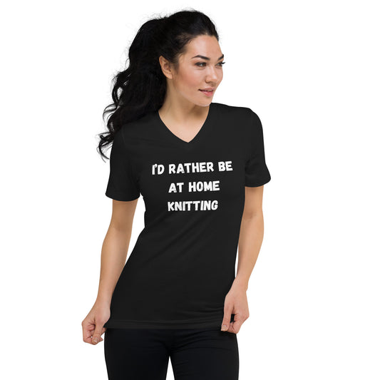 Rather be knitting V-Neck T-Shirt