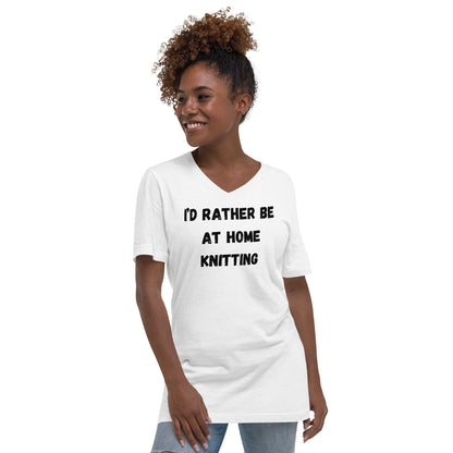 Rather be knitting V-Neck T-Shirt