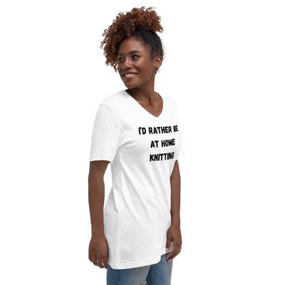 Rather be knitting V-Neck T-Shirt