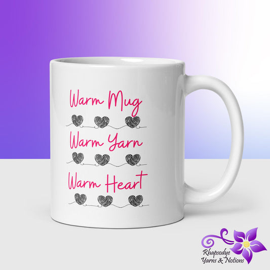 'Warm Heart' White glossy mug